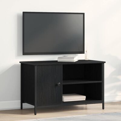 VidaXL TV-Bank - Ingeniada - Schwarzer Eichenholz - Moderner Minimalismus - 80x40x50 cm VidaXL TV-Bank - Ingeniada - Schwarzer Eichenholz - Moderner Minimalismus - 80x40x50 cm