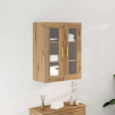 vidaXL Wandmontiertes Eichen Glas-Schiebetür-Sideboard - Sideboard vidaXL Wandmontiertes Eichen Glas-Schiebetür-Sideboard - Sideboard