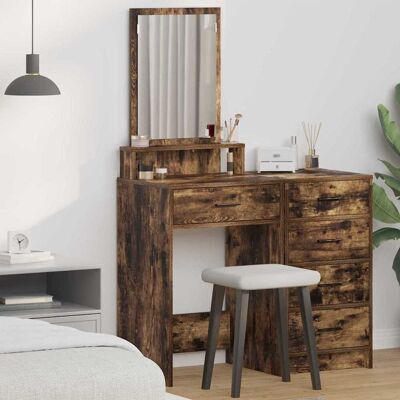 vidaXL Rauchartige Eiche Holz 50 x 41 x 140 cm Spiegel Schminktisch - Mirror dressing table vidaXL Rauchartige Eiche Holz 50 x 41 x 140 cm Spiegel Schminktisch - Mirror dressing table