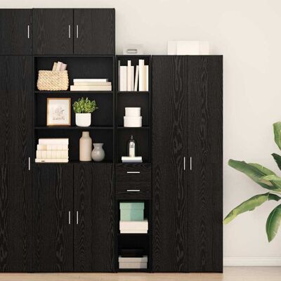 VidaXL Schwarzer Engineered Holz Sideboard - Moderner Stauraum VidaXL Schwarzer Engineered Holz Sideboard - Moderner Stauraum