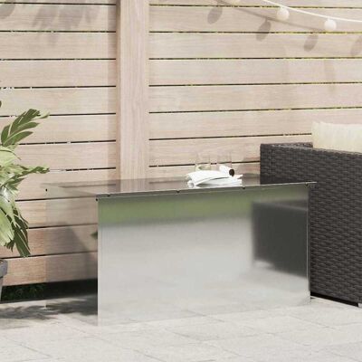 vidaXL Gartenlagerkissenbox Stahl 100 x 50,5 x 50 cm 220 Silber Silber vidaXL Gartenlagerkissenbox Stahl 100 x 50,5 x 50 cm 220 Silber Silber