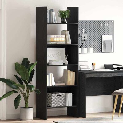 vidaXL Bücherregal 5 Ebenen 60 x 35 x 180 cm Holzwerkstoff Schwarz vidaXL Bücherregal 5 Ebenen 60 x 35 x 180 cm Holzwerkstoff Schwarz