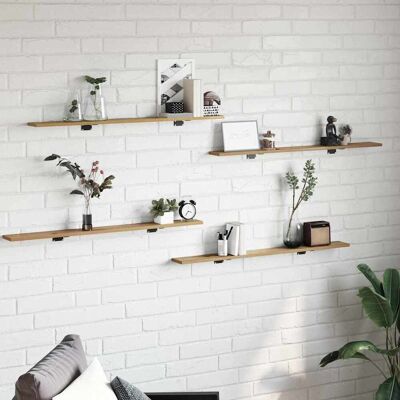vidaXL Regalbrett 3 Ebenen 4 stk. 100 x 10 x 1,5 cm Holzwerkstoff Braun vidaXL Regalbrett 3 Ebenen 4 stk. 100 x 10 x 1,5 cm Holzwerkstoff Braun