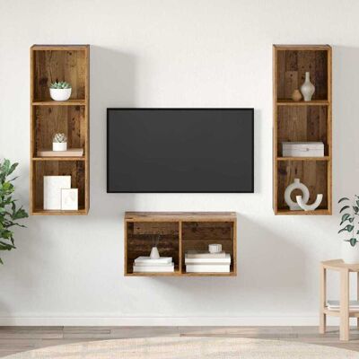 vidaXL TV-Schrankset Altholz Holzwerkstoff Braun vidaXL TV-Schrankset Altholz Holzwerkstoff Braun