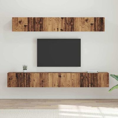 vidaXL TV-Schrankset 5 stk. Altholz Holzwerkstoff Braun vidaXL TV-Schrankset 5 stk. Altholz Holzwerkstoff Braun
