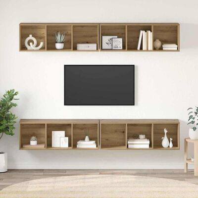 vidaXL TV-Schrankset 4 stk. Artisan-Eiche Holzwerkstoff Braun vidaXL TV-Schrankset 4 stk. Artisan-Eiche Holzwerkstoff Braun