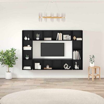 vidaXL TV-Schrankset 4 stk. Schwarz Holzwerkstoff Schwarz vidaXL TV-Schrankset 4 stk. Schwarz Holzwerkstoff Schwarz