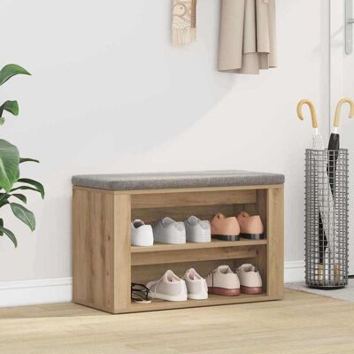vidaXL Schuhregal 75 x 35 x 45 cm Holzwerkstoff Artisan-Eiche Braun vidaXL Schuhregal 75 x 35 x 45 cm Holzwerkstoff Artisan-Eiche Braun