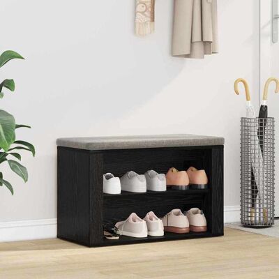 vidaXL Schuhregal 75 x 35 x 45 cm Holzwerkstoff Schwarz Eichen-Optik Schwarz vidaXL Schuhregal 75 x 35 x 45 cm Holzwerkstoff Schwarz Eichen-Optik Schwarz