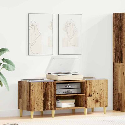 vidaXL Schallplattenschrank 121 x 38 x 48 cm Holzwerkstoff Altholz Braun vidaXL Schallplattenschrank 121 x 38 x 48 cm Holzwerkstoff Altholz Braun