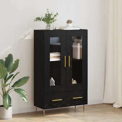 vidaXL Highboard Schwarz Eichen-Optik 69,5 x 31 x 115 cm Schwarz vidaXL Highboard Schwarz Eichen-Optik 69,5 x 31 x 115 cm Schwarz