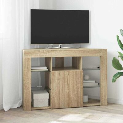 vidaXL Eck-LED-TV-Schrank 100x40x68cm Sonoma-Eiche Holzwerkstoff Grau vidaXL Eck-LED-TV-Schrank 100x40x68cm Sonoma-Eiche Holzwerkstoff Grau