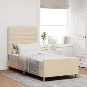 Vidaxl Bettrahmen Creme 90x190 cm Stoff - Bettrahmen Vidaxl Bettrahmen Creme 90x190 cm Stoff - Bettrahmen