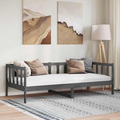 vidaXL Tagesbett Grau Massivholz Kiefer 90x200 cm Grau vidaXL Tagesbett Grau Massivholz Kiefer 90x200 cm Grau