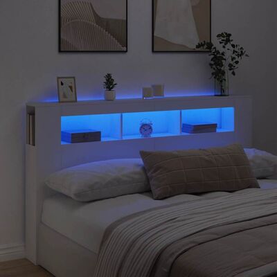 vidaXL LED-Kopfteil Weiß 180x18,5x103,5 cm Holzwerkstoff Weiß vidaXL LED-Kopfteil Weiß 180x18,5x103,5 cm Holzwerkstoff Weiß