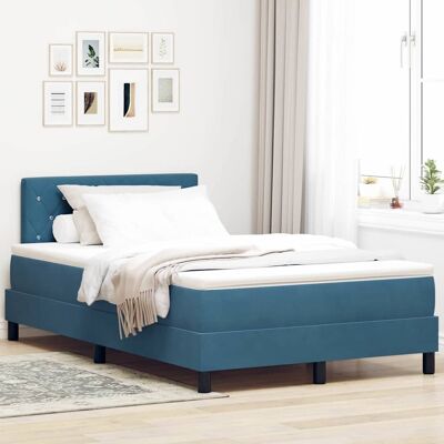 vidaXL Boxspringbett mit Matratze Dunkelblau 120 x 190 cm Samt Mitternachtsblau vidaXL Boxspringbett mit Matratze Dunkelblau 120 x 190 cm Samt Mitternachtsblau