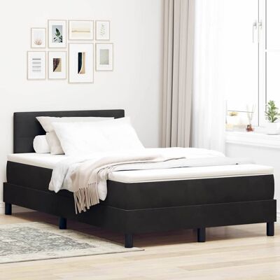 vidaXL Boxspringbett mit Kopfteil Schwarz 120 x 190 cm Samt Schwarz vidaXL Boxspringbett mit Kopfteil Schwarz 120 x 190 cm Samt Schwarz
