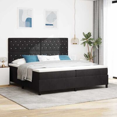 vidaXL Boxspringbett mit Matratze Schwarz 200 x 200 cm Samt Schwarz vidaXL Boxspringbett mit Matratze Schwarz 200 x 200 cm Samt Schwarz