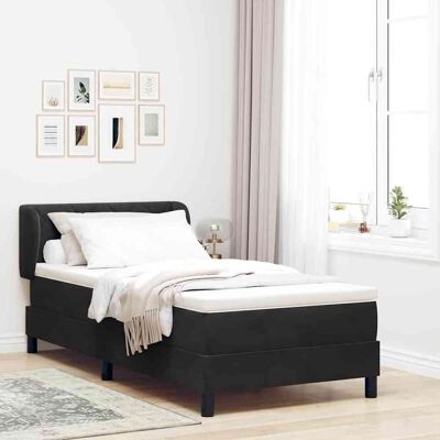 vidaXL Boxspringbett mit Kopfteil Schwarz 90 x 190 cm Samt Schwarz vidaXL Boxspringbett mit Kopfteil Schwarz 90 x 190 cm Samt Schwarz