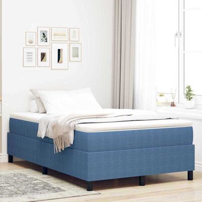 vidaXL Boxspringbett Blau und Weiß 120 x 200 cm Cordstoff Blau vidaXL Boxspringbett Blau und Weiß 120 x 200 cm Cordstoff Blau