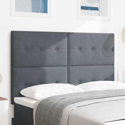 Vidaxl - Bettkopf Taschentuch Knöpfe Dunkelgrau Samt 140cm Vidaxl - Bettkopf Taschentuch Knöpfe Dunkelgrau Samt 140cm