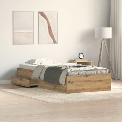 vidaXL Bettrahmen Artisan-Eiche 100 x 200 cm Holzwerkstoff Braun vidaXL Bettrahmen Artisan-Eiche 100 x 200 cm Holzwerkstoff Braun