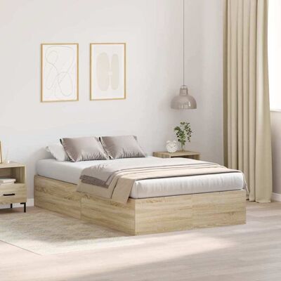 Vidaxl Sonoma Roble 120x200 Bettgestell - Stauraum & Modernes Design Vidaxl Sonoma Roble 120x200 Bettgestell - Stauraum & Modernes Design