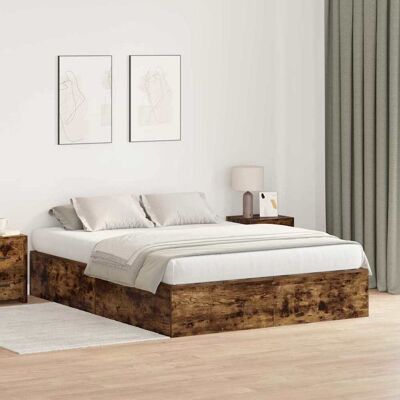Vidaxl Bettrahmen aus geräucherter Eiche 140x190 cm Vidaxl Bettrahmen aus geräucherter Eiche 140x190 cm