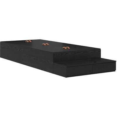 Vidaxl Bettgestell Schwarz Eiche 80x200 cm Moderner Stauraum Vidaxl Bettgestell Schwarz Eiche 80x200 cm Moderner Stauraum
