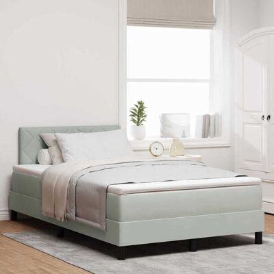 vidaXL LED Boxspringbett mit Kopfteil Hellgrau 120 x 190 cm Samt Grau vidaXL LED Boxspringbett mit Kopfteil Hellgrau 120 x 190 cm Samt Grau