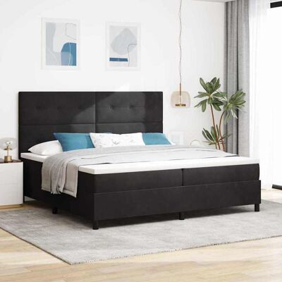 vidaXL LED Boxspringbett mit Kopfteil Schwarz 200 x 200 cm Samt Schwarz vidaXL LED Boxspringbett mit Kopfteil Schwarz 200 x 200 cm Samt Schwarz
