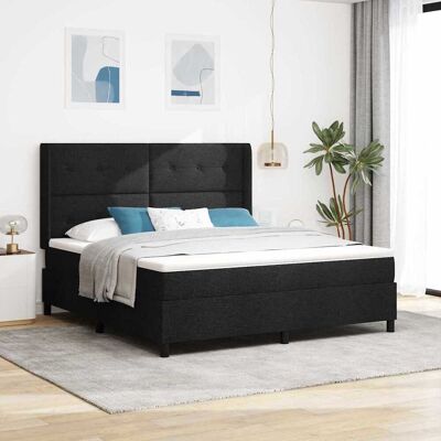 vidaXL LED Boxspringbett mit Kopfteil Schwarz 180 x 200 cm Stoff Schwarz vidaXL LED Boxspringbett mit Kopfteil Schwarz 180 x 200 cm Stoff Schwarz