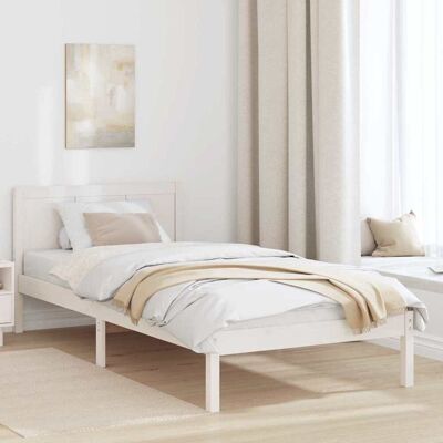 vidaXL Bettgestell Weiß 75 x 190 cm Massivholz Kiefer Weiß vidaXL Bettgestell Weiß 75 x 190 cm Massivholz Kiefer Weiß