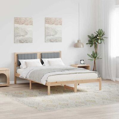 vidaXL Bettgestell mit gepolstertem Kopfteil Hellgrau 120 x 190 cm Braun vidaXL Bettgestell mit gepolstertem Kopfteil Hellgrau 120 x 190 cm Braun