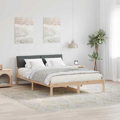 vidaXL Bettgestell Braun und Dunkelgrau 150 x 200 cm Massivholz Kiefer Braun vidaXL Bettgestell Braun und Dunkelgrau 150 x 200 cm Massivholz Kiefer Braun