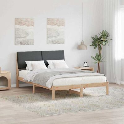 vidaXL Bettgestell Braun und Dunkelgrau 150 x 200 cm Massivholz Kiefer Braun vidaXL Bettgestell Braun und Dunkelgrau 150 x 200 cm Massivholz Kiefer Braun