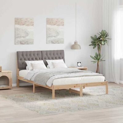 vidaXL Bettgestell mit gepolstertem Kopfteil Braun 150 x 200 cm Braun vidaXL Bettgestell mit gepolstertem Kopfteil Braun 150 x 200 cm Braun