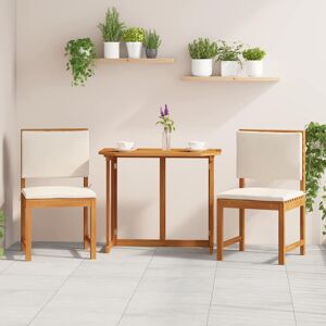vidaXL Holz Massivholz Polyester Mittel Abnehmbar Cream - Garten-Esstisch für 2 vidaXL Holz Massivholz Polyester Mittel Abnehmbar Cream - Garten-Esstisch für 2
