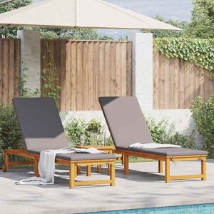 vidaXL 2-teiliges Akazienholz-Liegestuhl-Set mit Kissen - Gartenmöbel vidaXL 2-teiliges Akazienholz-Liegestuhl-Set mit Kissen - Gartenmöbel
