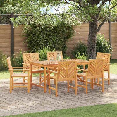 vidaXL Garten Essgruppe 7 Stk. Braun Massivholz Akazie Braun vidaXL Garten Essgruppe 7 Stk. Braun Massivholz Akazie Braun