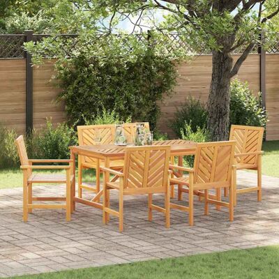 vidaXL Garten Essgruppe 6 Stk. Braun Massivholz Akazie Braun vidaXL Garten Essgruppe 6 Stk. Braun Massivholz Akazie Braun