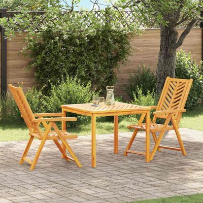 vidaXL Garten Essgruppe 3 Stk. Braun Massivholz Akazie Braun vidaXL Garten Essgruppe 3 Stk. Braun Massivholz Akazie Braun