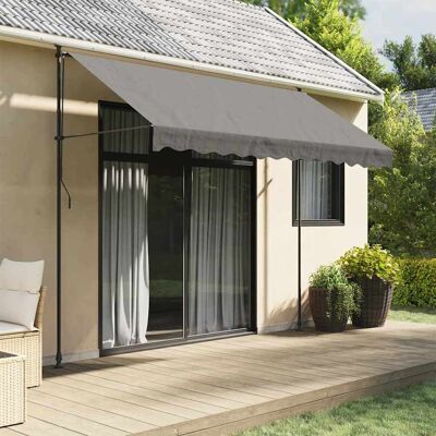 vidaXL Markise Einziehbar Anthrazit 300x150 cm Stoff und Stahl Anthrazit vidaXL Markise Einziehbar Anthrazit 300x150 cm Stoff und Stahl Anthrazit
