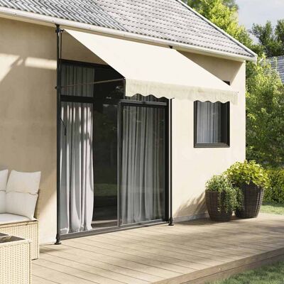 vidaXL Markise Einziehbar Creme 250x150 cm Stoff und Stahl Creme vidaXL Markise Einziehbar Creme 250x150 cm Stoff und Stahl Creme