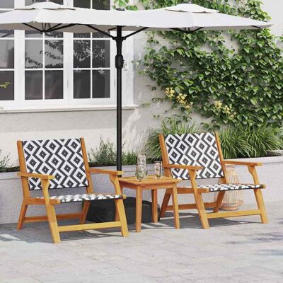 vidaXL - Std Ergonomic - Schwarz Weiß - Holz - Gartensessel vidaXL - Std Ergonomic - Schwarz Weiß - Holz - Gartensessel
