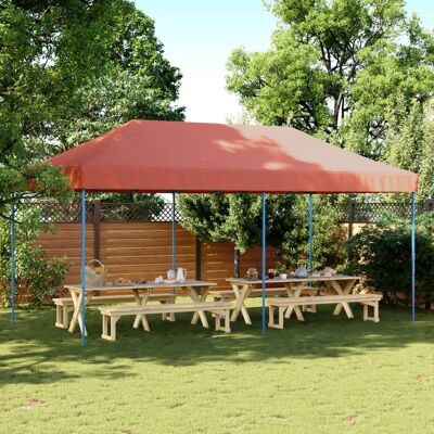 vidaXL Faltbares Partyzelt Terrakotta 580x292x315 cm vidaXL Faltbares Partyzelt Terrakotta 580x292x315 cm