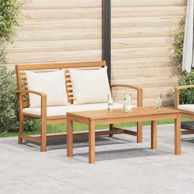vidaXL Gartenbank- und Tischset mit Polster 2 Stück Braun und Creme Braun vidaXL Gartenbank- und Tischset mit Polster 2 Stück Braun und Creme Braun