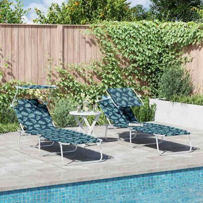 vidaXL Sonnenliege 2 Stk. Polyester Grün Grün vidaXL Sonnenliege 2 Stk. Polyester Grün Grün