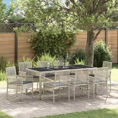 Vidaxl 9-teiliges Gartentisch-Set - Modernes Rechteckiges Design, Für 8 Personen Vidaxl 9-teiliges Gartentisch-Set - Modernes Rechteckiges Design, Für 8 Personen