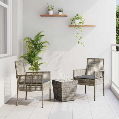 Vidaxl 3-teiliges Garten Bistro-Set mit Kissen - Gartenmöbel Vidaxl 3-teiliges Garten Bistro-Set mit Kissen - Gartenmöbel